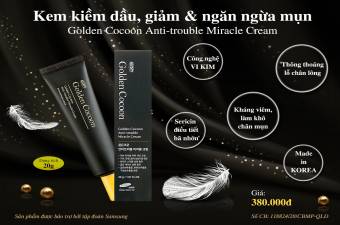 Bay sạch mụn với kem kiềm dầu thương hiệu hàn quốc Golden Cocoon