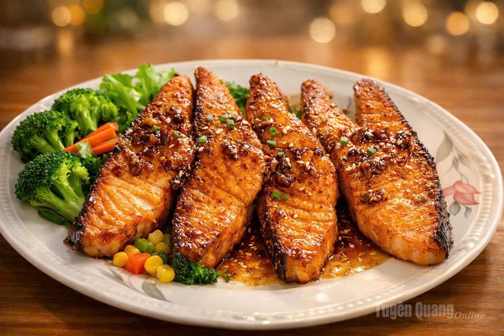 Cá hồi sốt Teriyaki