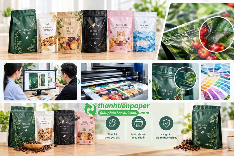 Xưởng Thành Tiến Paper sản xuất túi zip, túi zip giấy chất lượng cao, giá rẻ