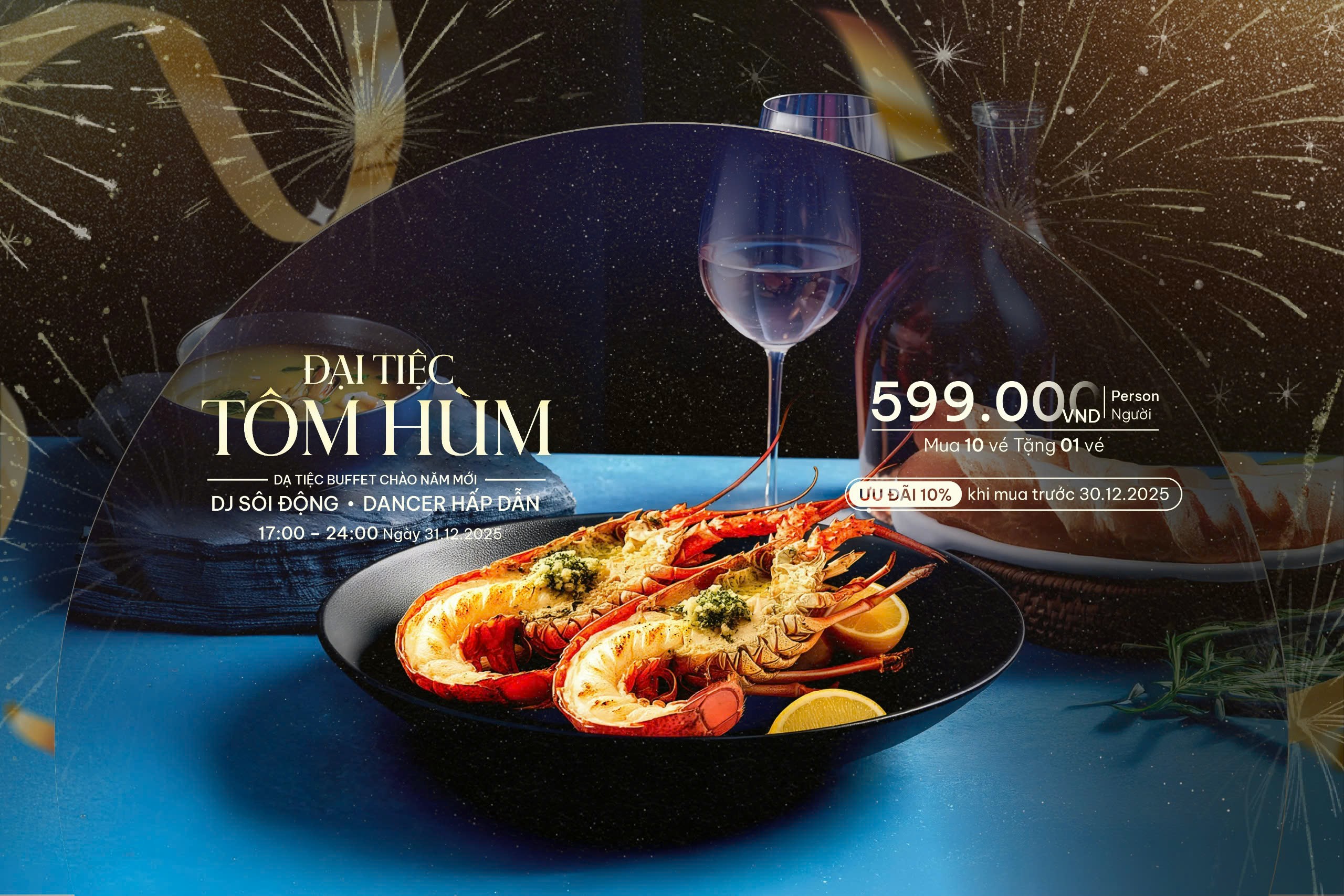 Dạ tiệc Buffet Tôm hùm tại Fleur de Lys Quy Nhơn